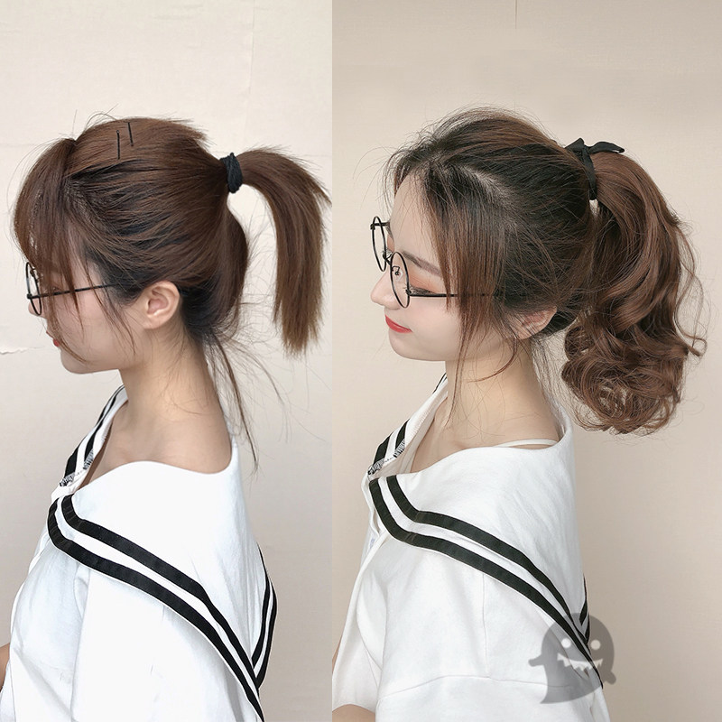 ベ鬼鬼家假发短款马尾辫绑带式仿真假马尾捆绑式马尾