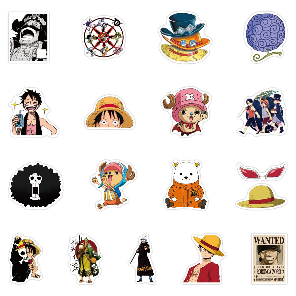 张onepiece动漫海贼王行李箱笔记本电脑手机机壳防水笔记本个性小贴纸