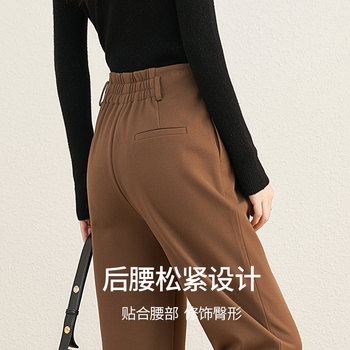 ກາງເກງແມ່ຍິງ Yalida ຄົນອັບເດດ: Pleated Harem Pants ແມ່ຍິງດູໃບໄມ້ລົ່ນແລະລະດູຫນາວໃຫມ່ Pants ຂະຫນາດນ້ອຍກະທັດຮັດ Pants Slim Sickle Pants