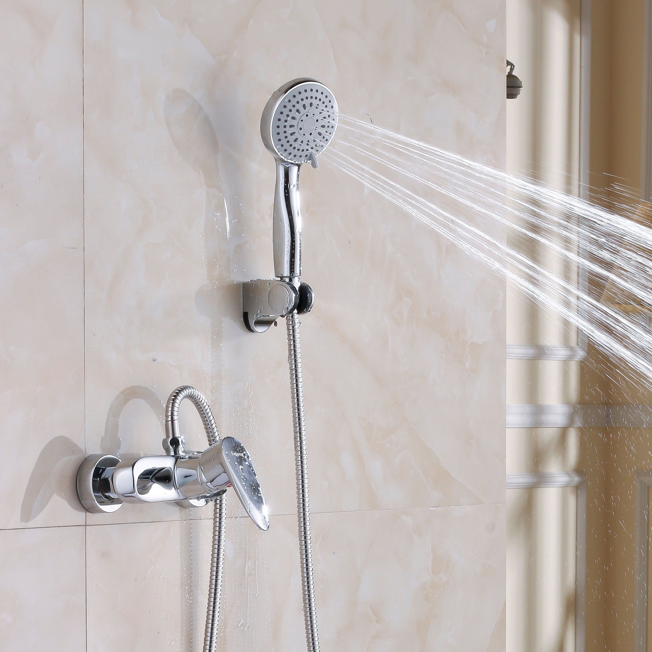 花洒时龙铜质淋浴龙头冷热混水浴缸水龙头钻石普通花洒套装