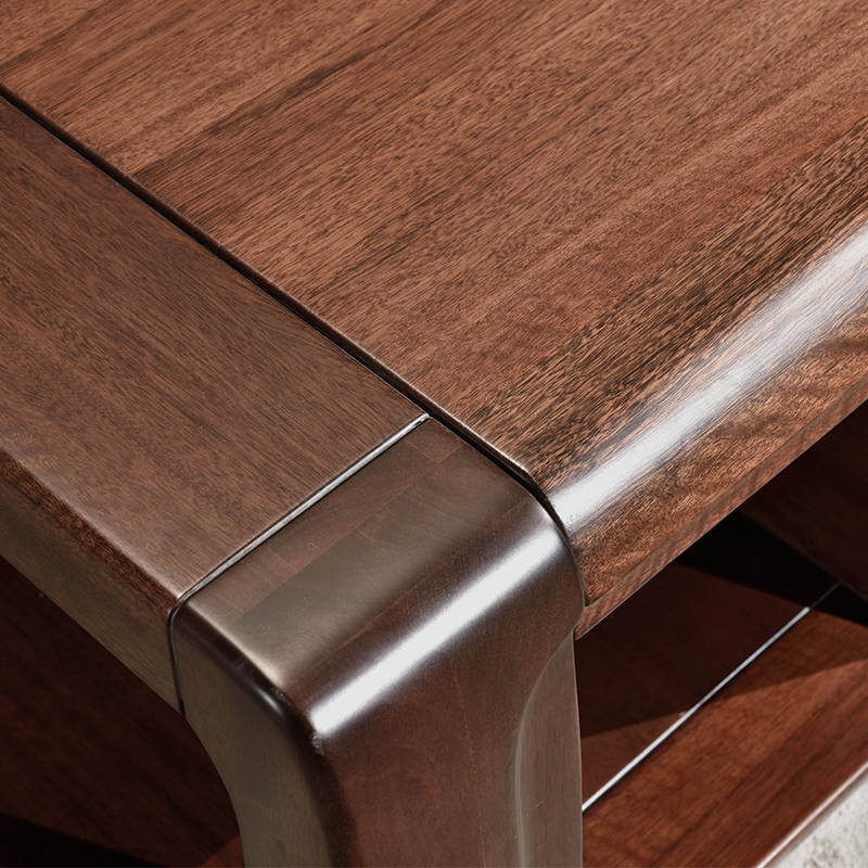 茶几黄金胡桃木现代简约实木客厅茶桌台中中式长方形茶几