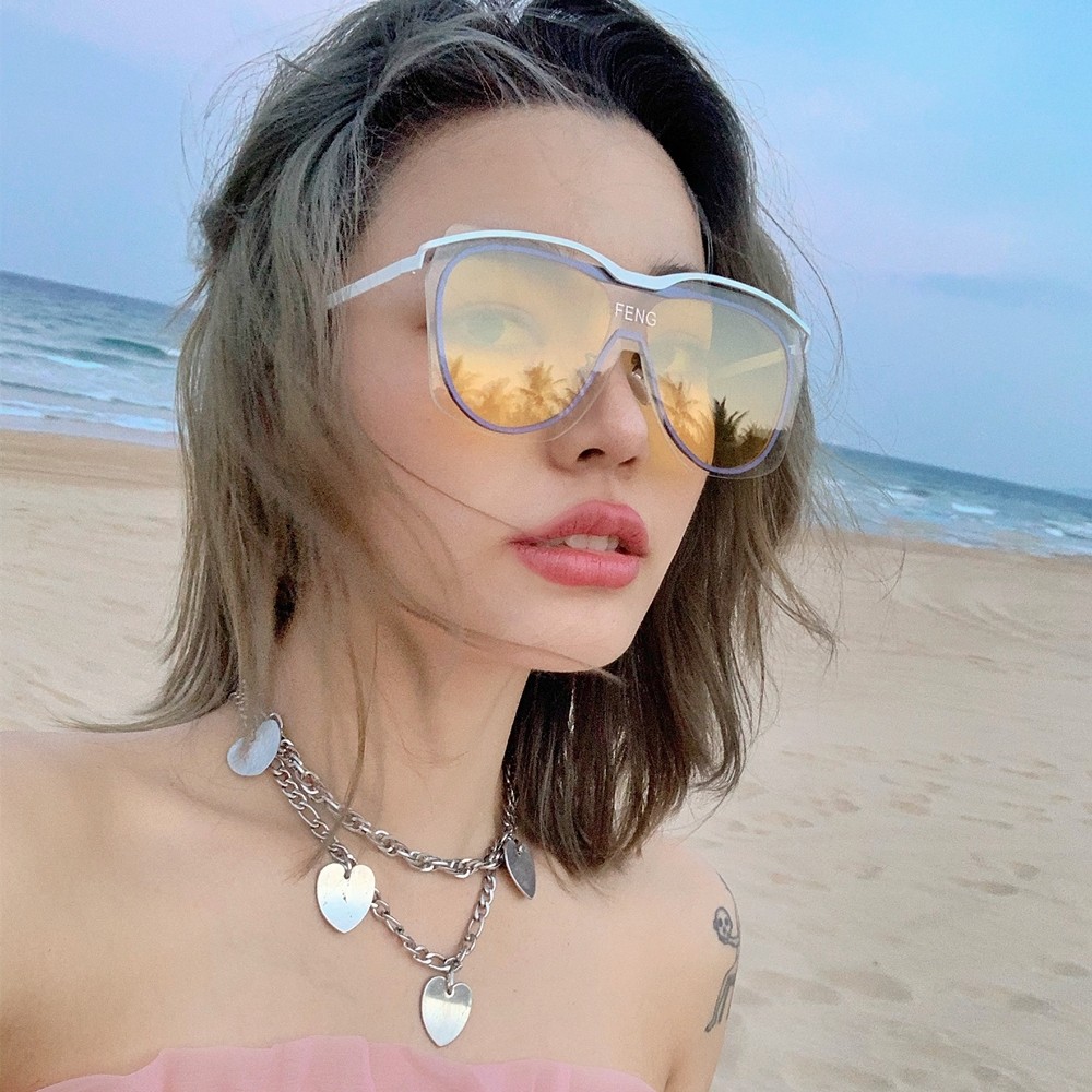 网红超大黄色太阳镜街百搭眼镜墨镜大脸欧美美潮太阳眼镜