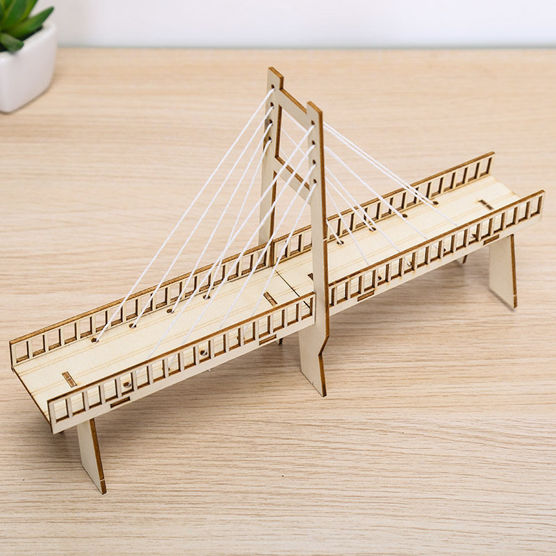 学生科学实验大桥模型diy科技制作斜拉桥手工拼装科学实验