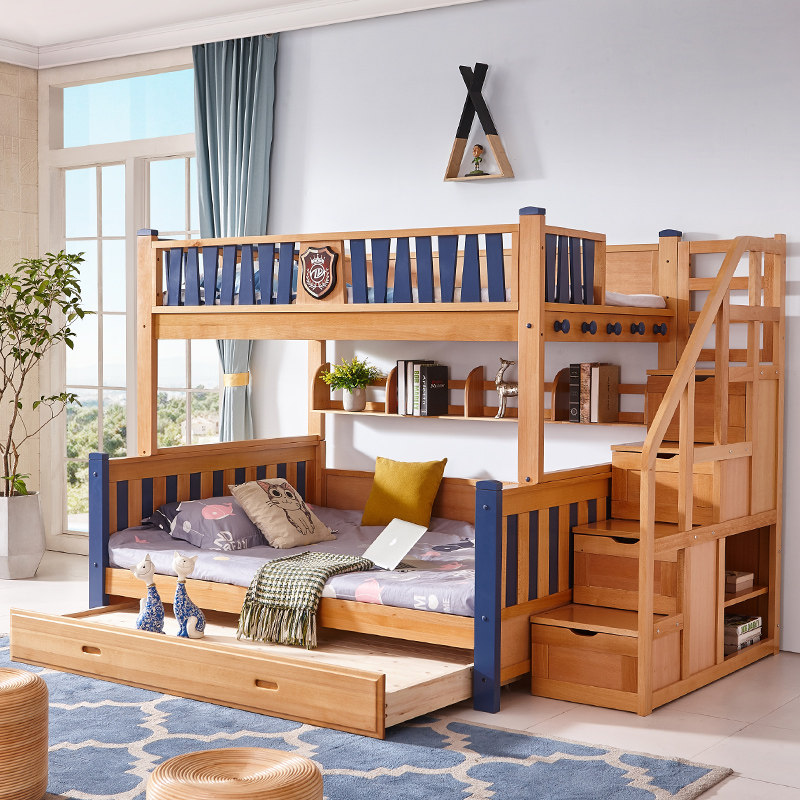 实木上下床子母床双层床儿童床高低床成人榉木多功能实木床