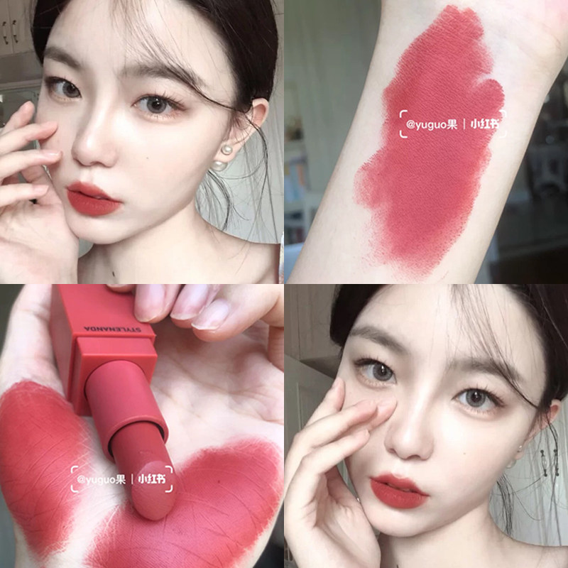 3ce谣言口红透明壳银方管哑光丝绒雾面唇膏222南瓜色220钻红色116-图1