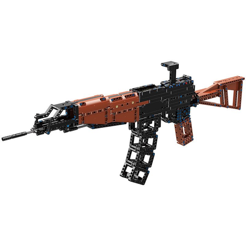 乐高积木ak-47自动步枪男孩益智拼装拼插可发发射建构