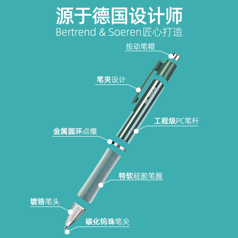 得力纽赛ns645果冻按动中性笔德国创意设计舒适软胶中性笔