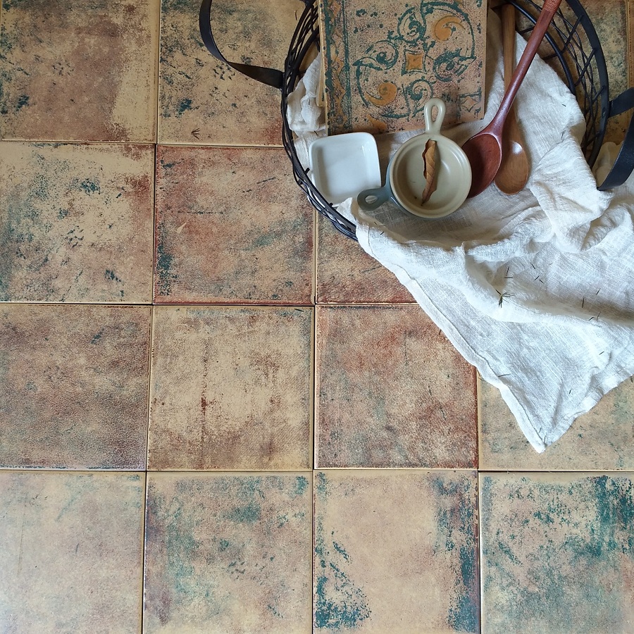 仿古红色地砖复古防滑手工花砖哑光厨房入户釉面砖