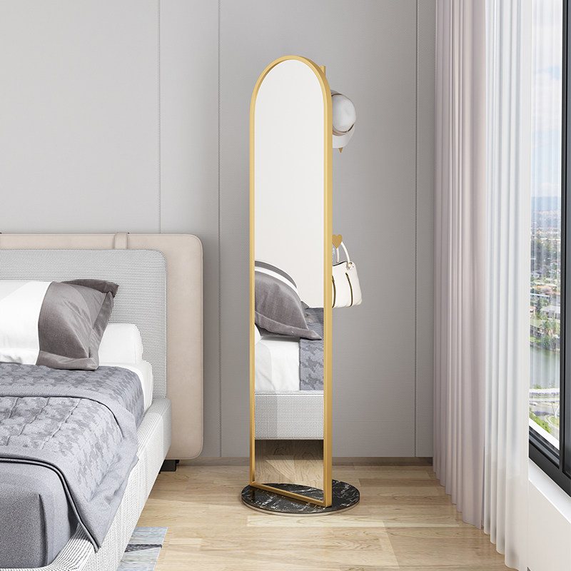 镜子全身旋转穿衣落地镜挂衣架一体立式多功能穿衣镜