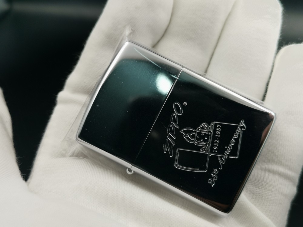 原装正品zippo全新1992年镀铬蚀刻芝宝周年纪念c92zippo