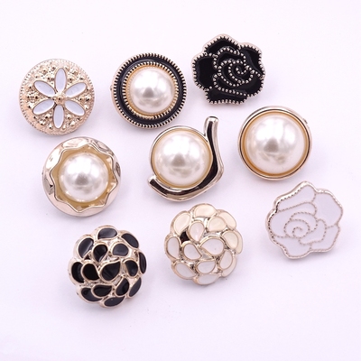 高档珍珠纽扣小香风毛呢羊绒毛衣大衣装饰扣免缝可拆卸免钉扣子