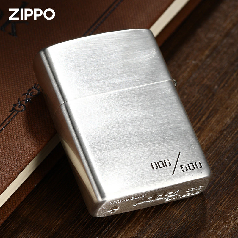 原装正版zippo打火机纯银外星人限量芝宝正品防风zippo