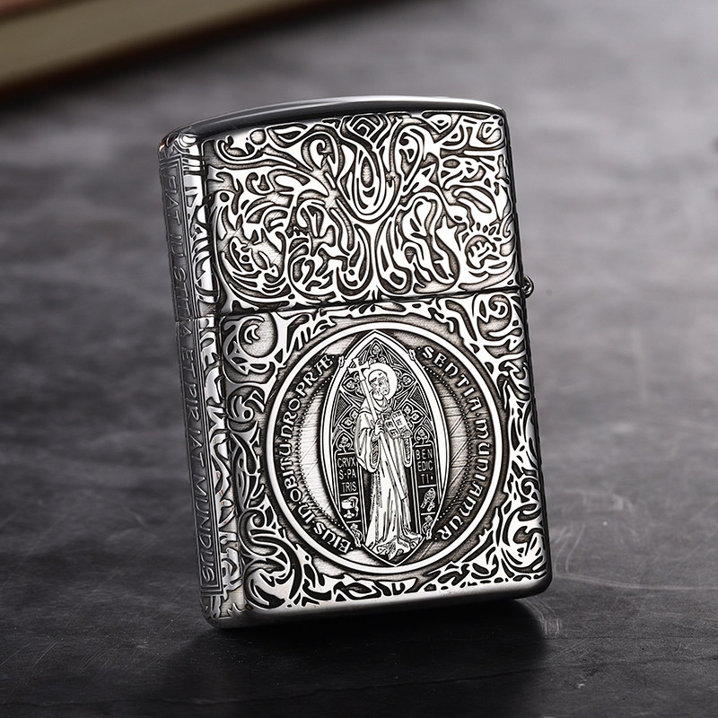 zippo芝宝防风打火机五面雕刻纯银地狱神探康斯坦其它品牌打火机