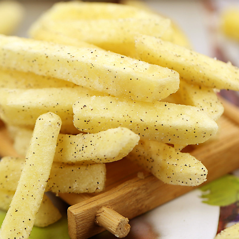 四季黑胡椒香脆薯条500g独立包装番茄酱即食网红膨化食品