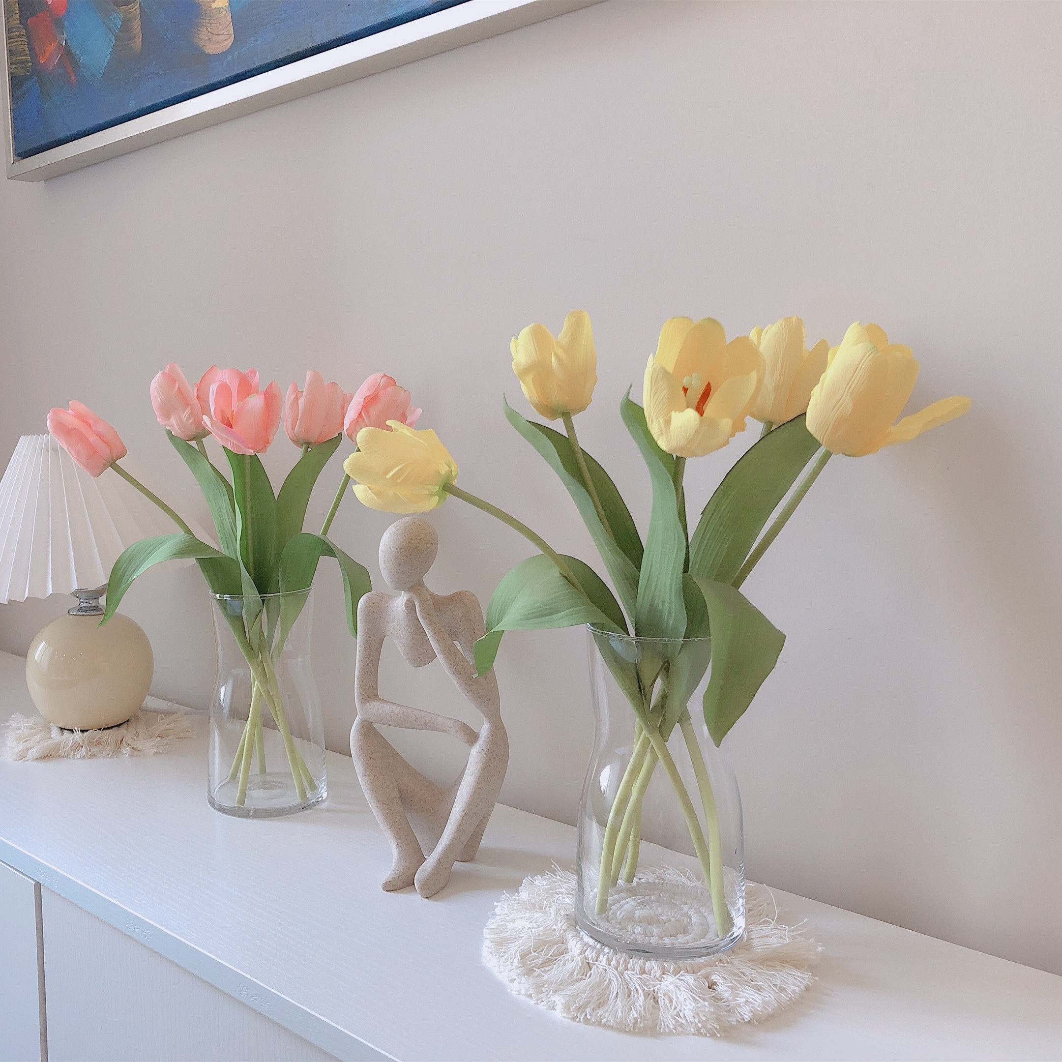 韩式手感郁金香仿真花花花束ins家居装假装饰仿真花