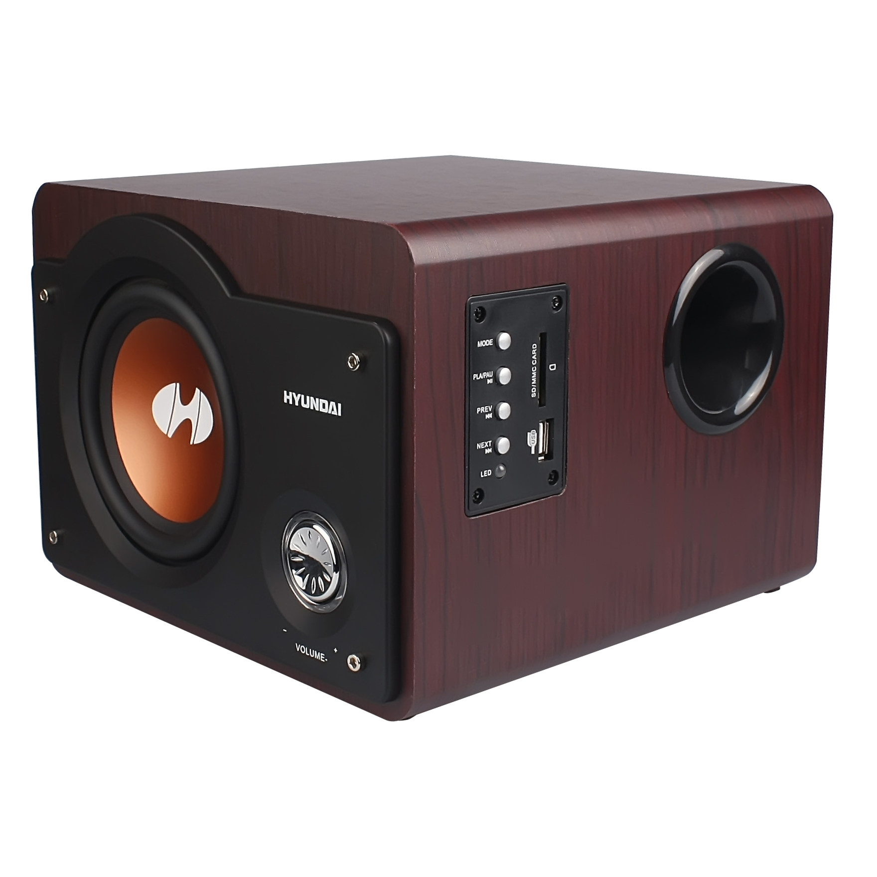 蓝牙hyundai现代hy480d支持sd木质音响低音炮电脑多媒体音箱