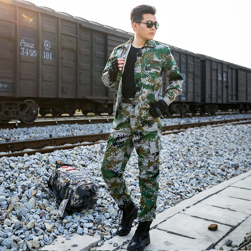 数码迷彩服套装男耐磨军服丛林迷彩薄款军迷户外服装工作服作训服