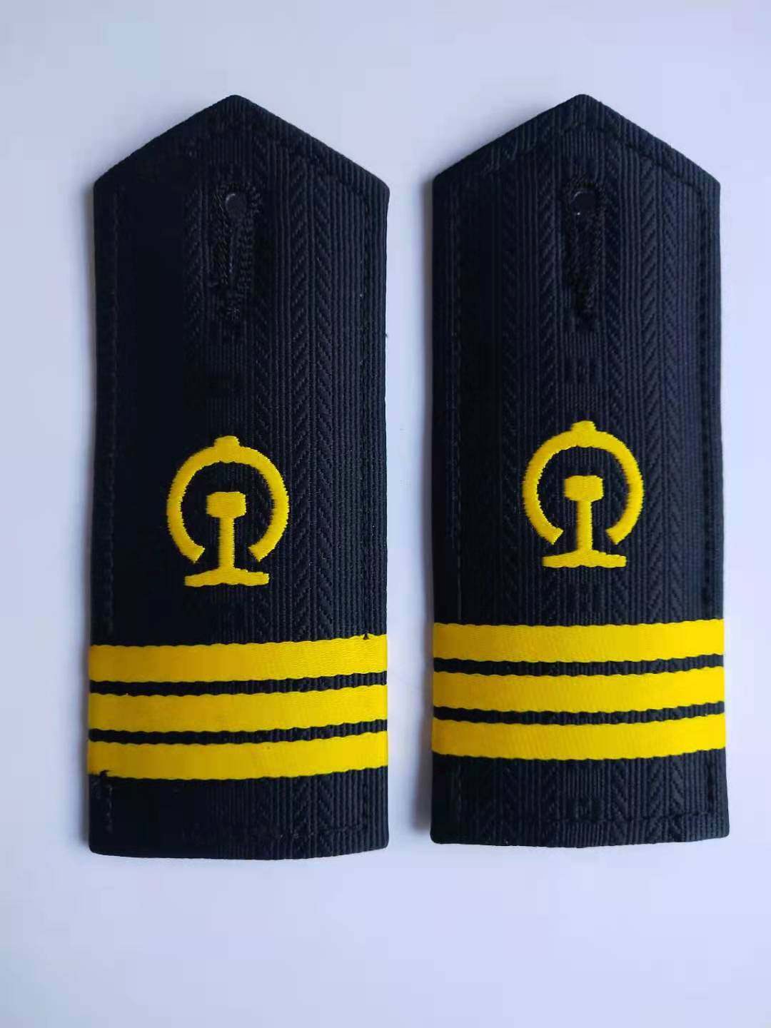 2019新款 铁路肩章肩牌无杠一杠 二杠 绒布 三杠 夏季 铁路领带专用