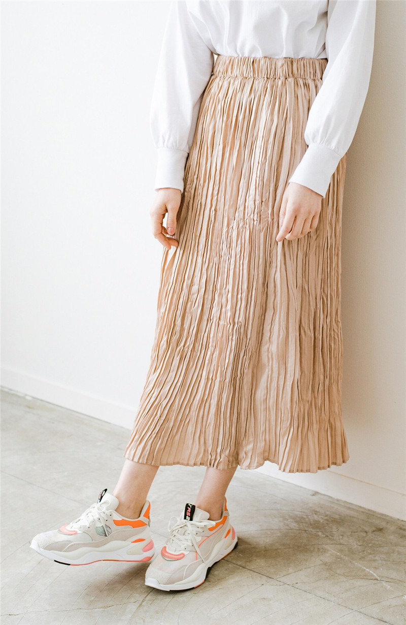 百褶裙不规则半身裙长款春夏修身肉软手感外贸出口日单半身裙