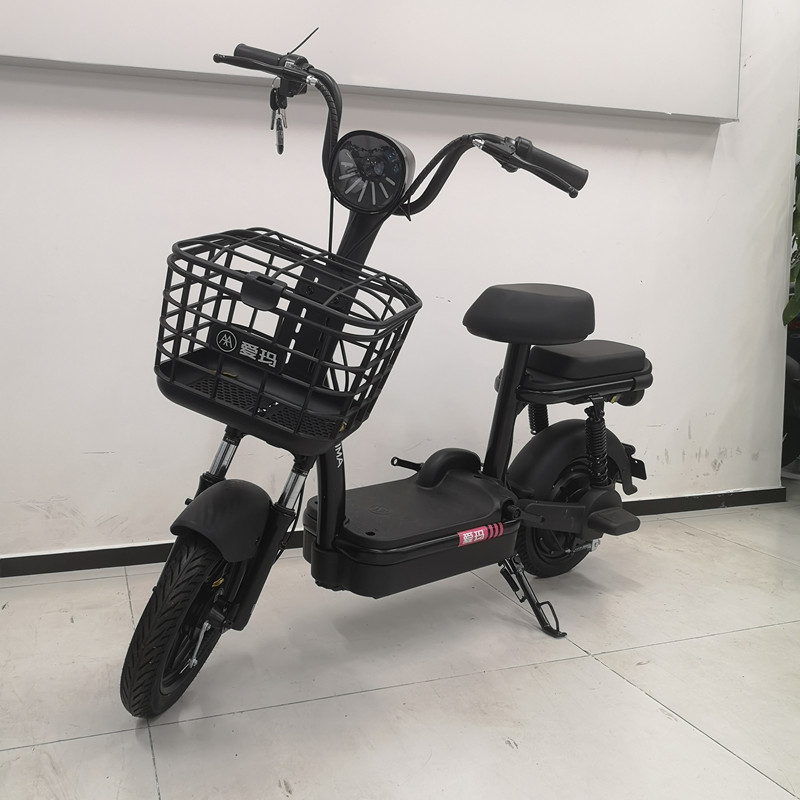 爱玛电动车比熊真空小型男女电动自行车48v12a锂电电动自行车