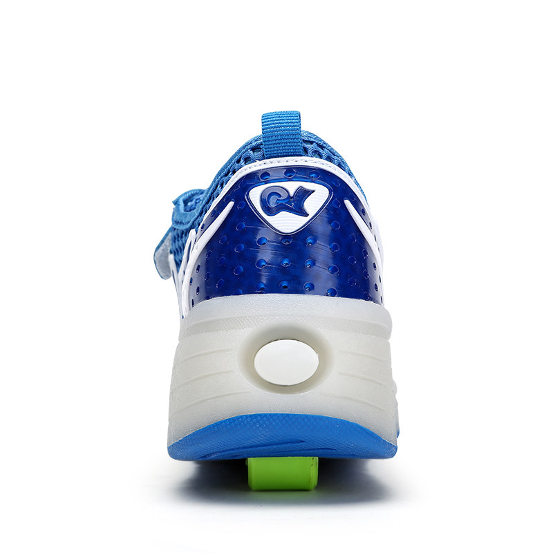 带灯暴走鞋男童单轮网面隐形自动款儿童溜冰轮滑鞋女童爆走鞋童鞋