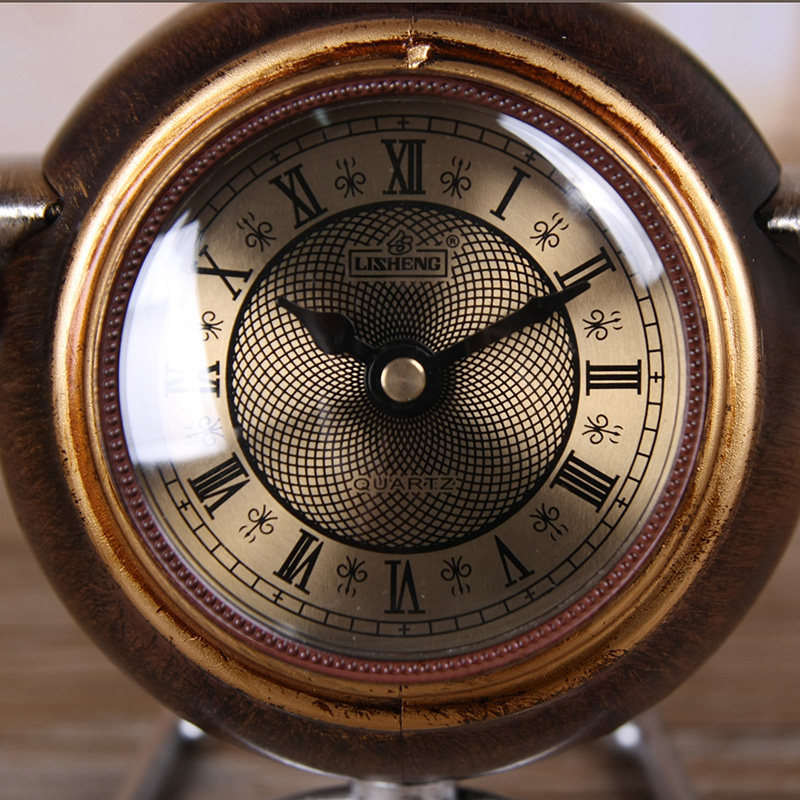 丽盛欧式复古飞机卧室床头小钟座钟小钟座钟口碑好店