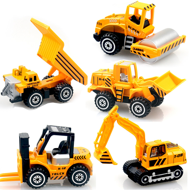 儿童金属工程车套装滑行挖土机迷你小汽车赛车男孩惯性