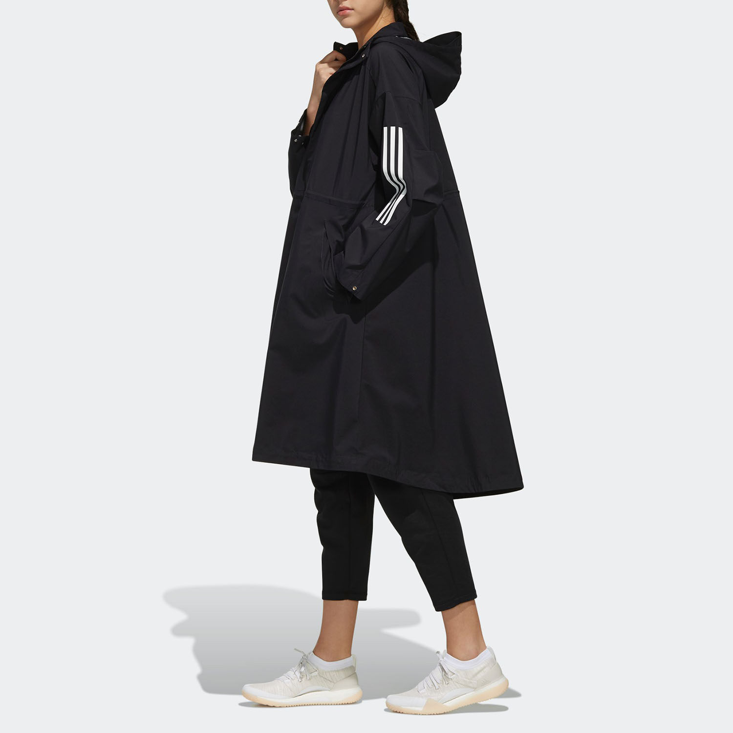 adidas/阿迪达斯正品2019女子冬季新品长款风衣开衫夹克 ft1758