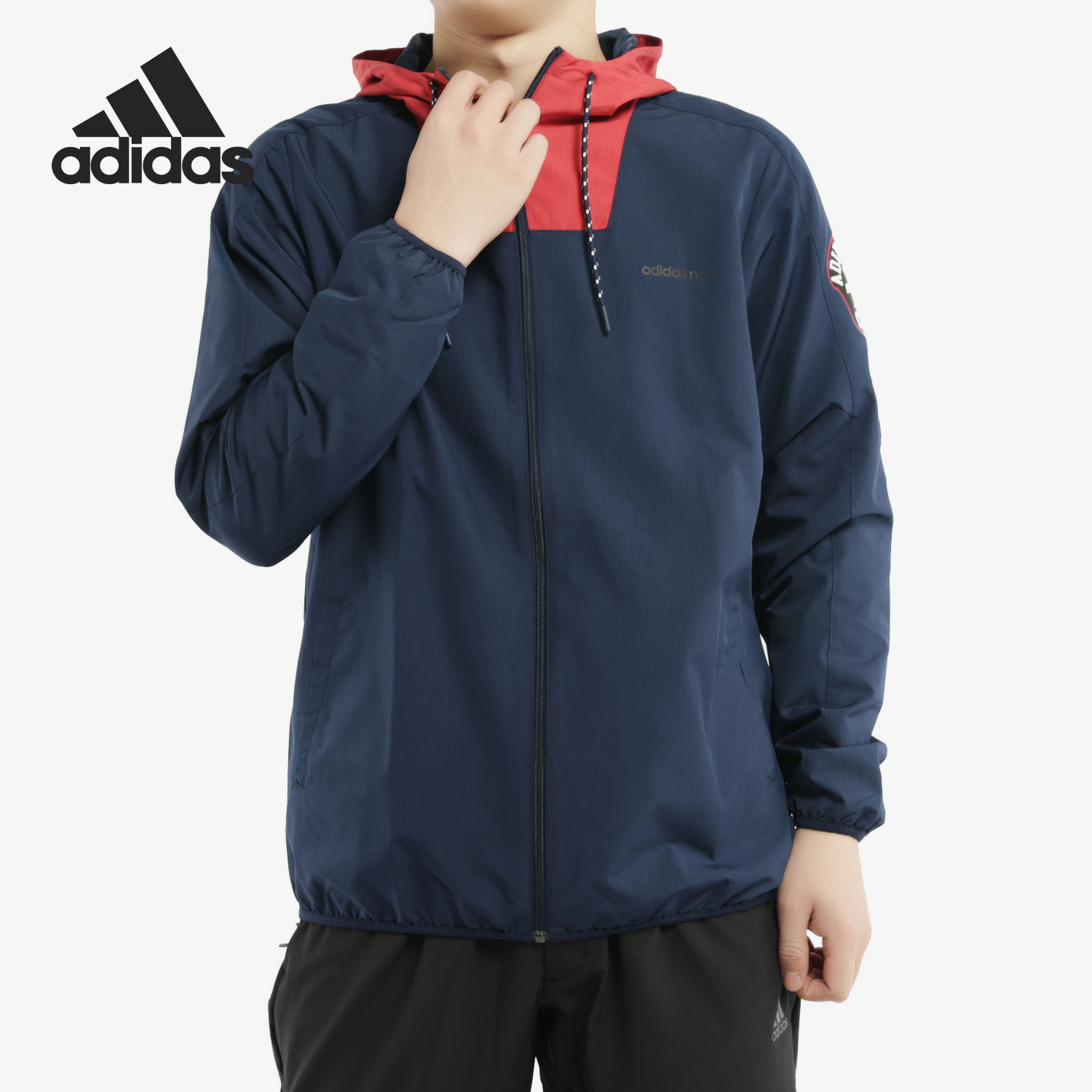 adidas阿迪达斯正品neo男装2019新款运动服休闲夹克运动茄克