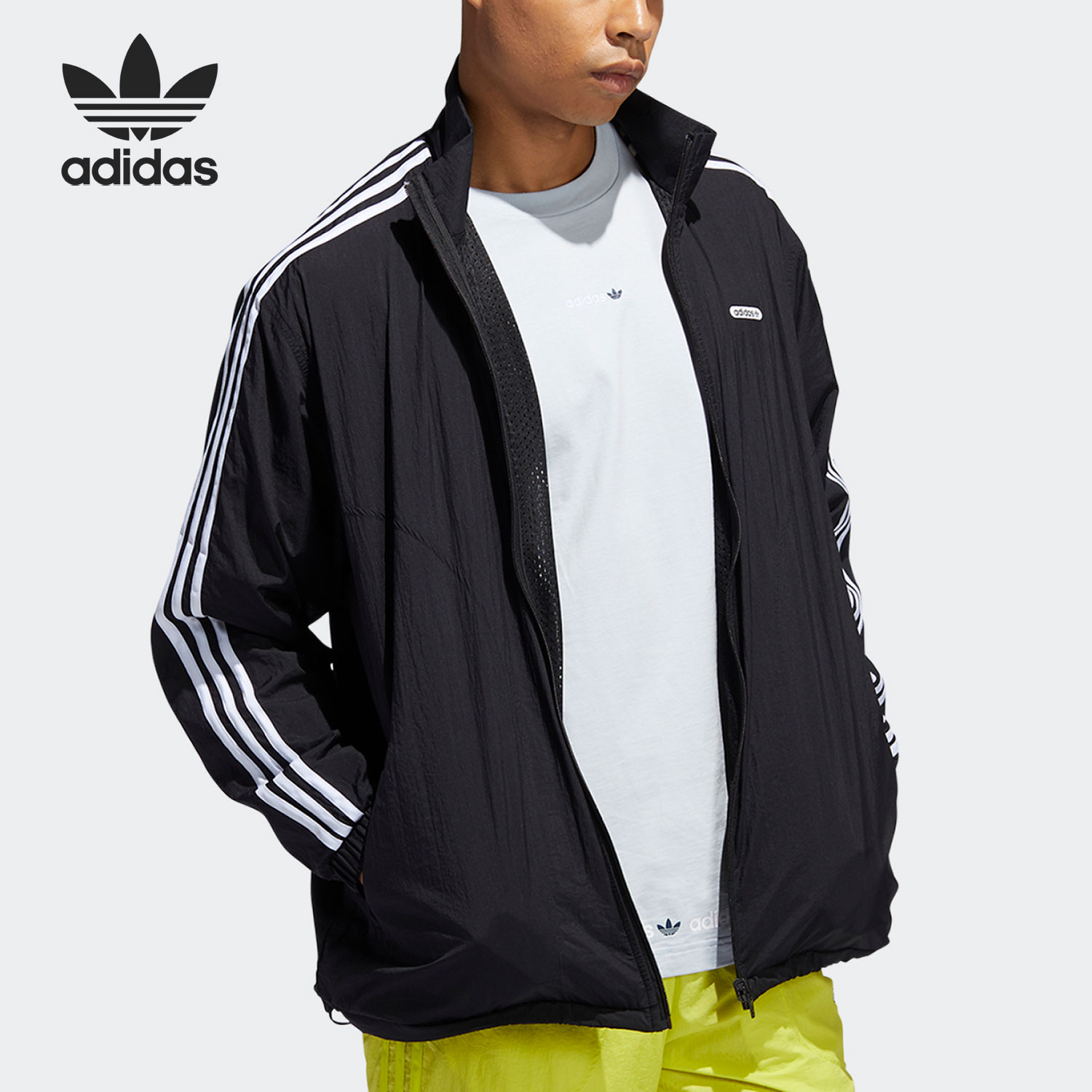 adidas阿迪达斯正品2021年新款男子三叶草运动夹克外套运动茄克