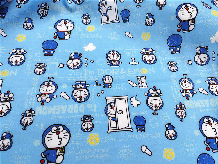 薄款涤棉卡通印花印花布布料手工diy的确良裙子海绵垫