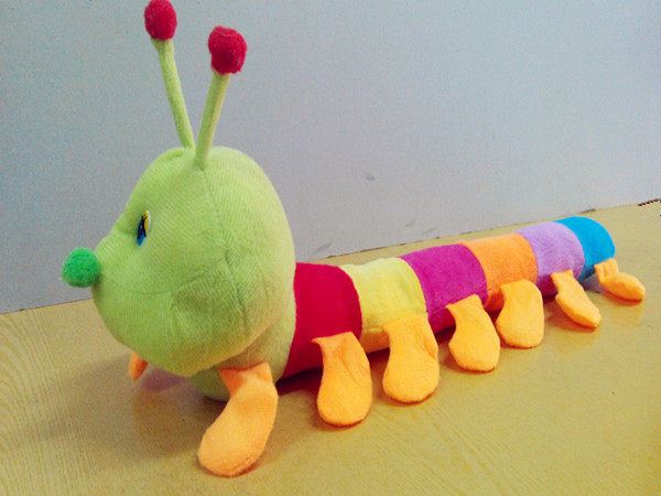 七彩毛毛虫 千年虫布娃娃毛绒玩具礼物 趴式抱枕公仔创意礼品 - 馨心