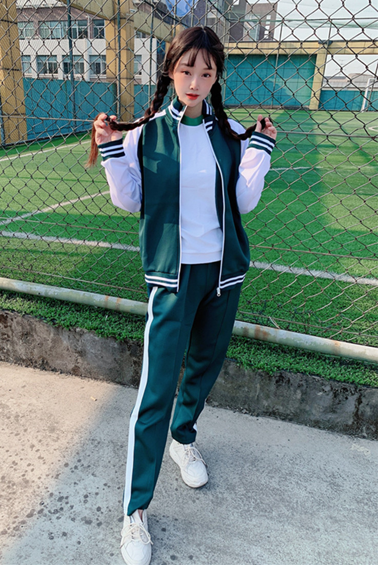 新款日本运动服高校学生校服班服制服拉链宽松学生校服
