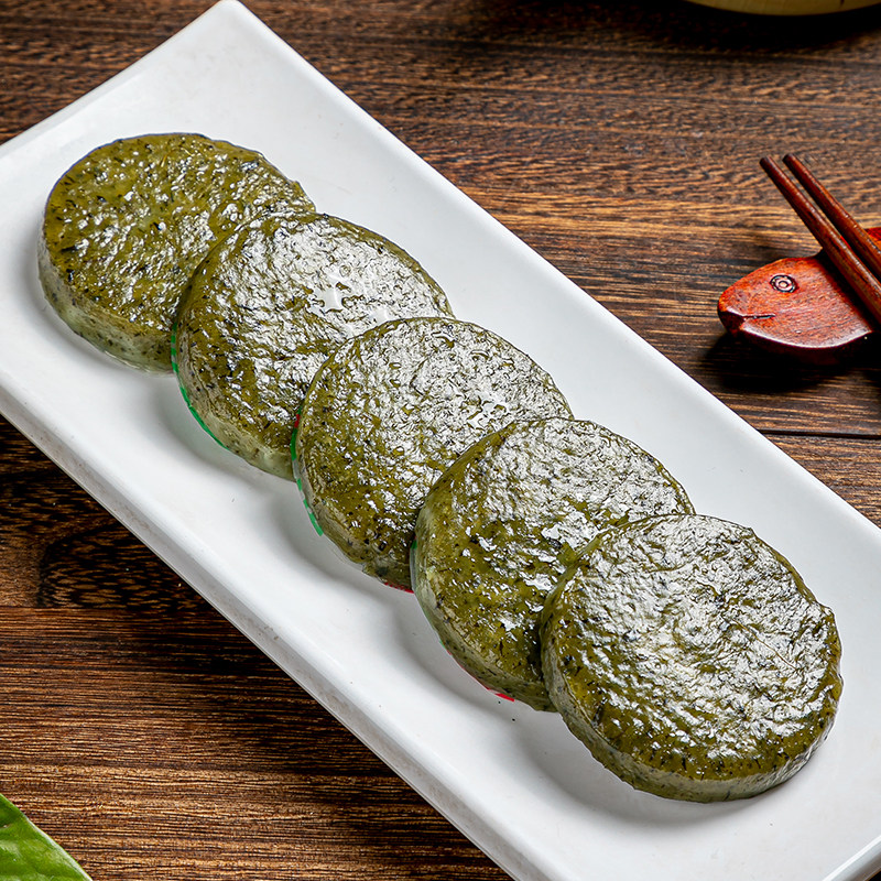 粑粑藜蒿湖南益阳特产农家手工艾叶艾草早餐传统中式糕点