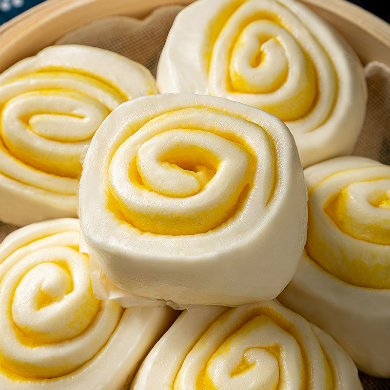 奶黄荷花450g奶油葱花馒头早餐美食速冻包子包点