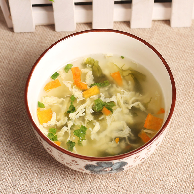 苏伯紫菜蛋花方便速食芙蓉鲜蔬菜汤盒装8克速食汤