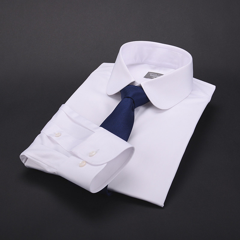 拜耳baaler衬衫伊顿公学领圆角领普通袖口白色免烫修身商务绅士装