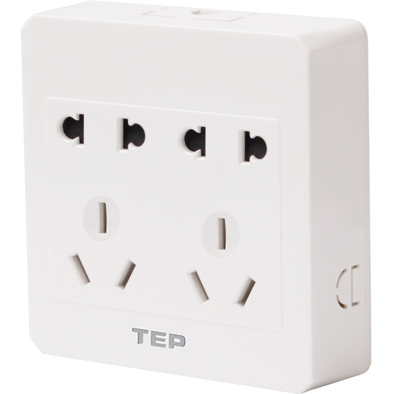 十孔插座明装开关插座面板86型明线十孔电源插座双五孔插座