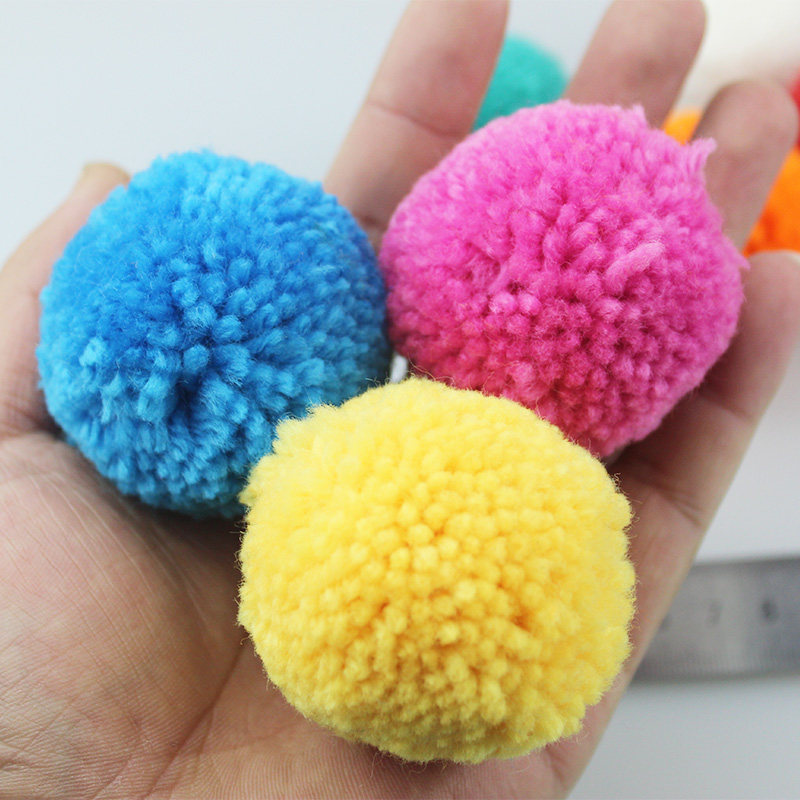 5cm开司米线毛球球毛绒球毛线球 手工diy发饰品鞋 包服饰辅料配件