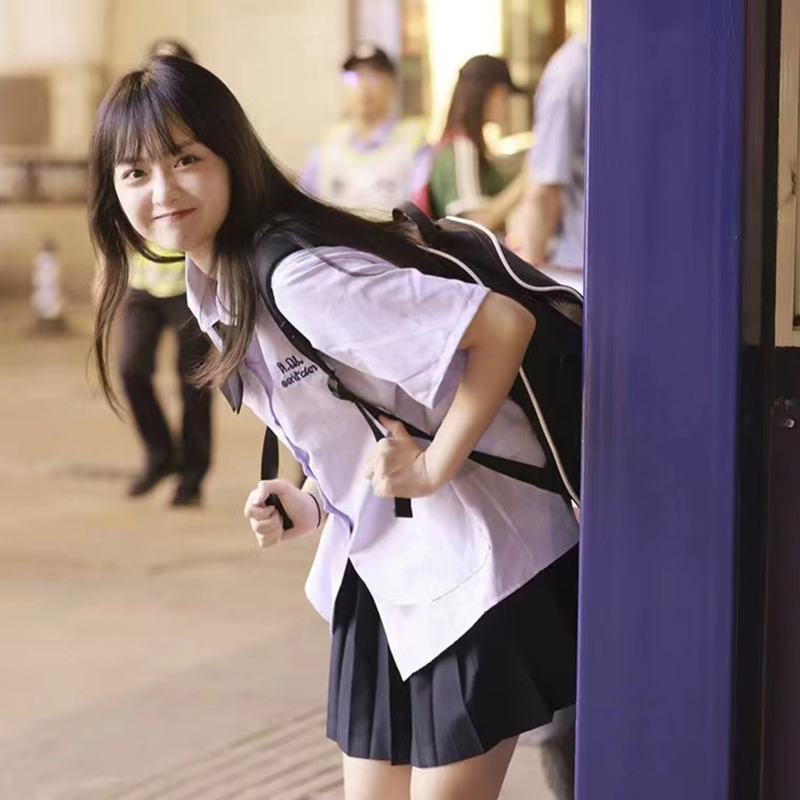 泰国校服娜诺泰式初恋禁忌女同出租短袖衬衫民族服装