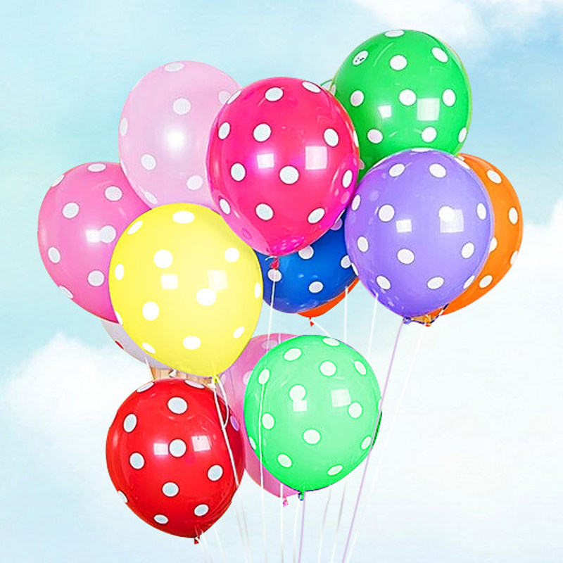 波点乳胶气球大号圆点斑点气球宝宝周岁儿童生日派对布置装饰用品