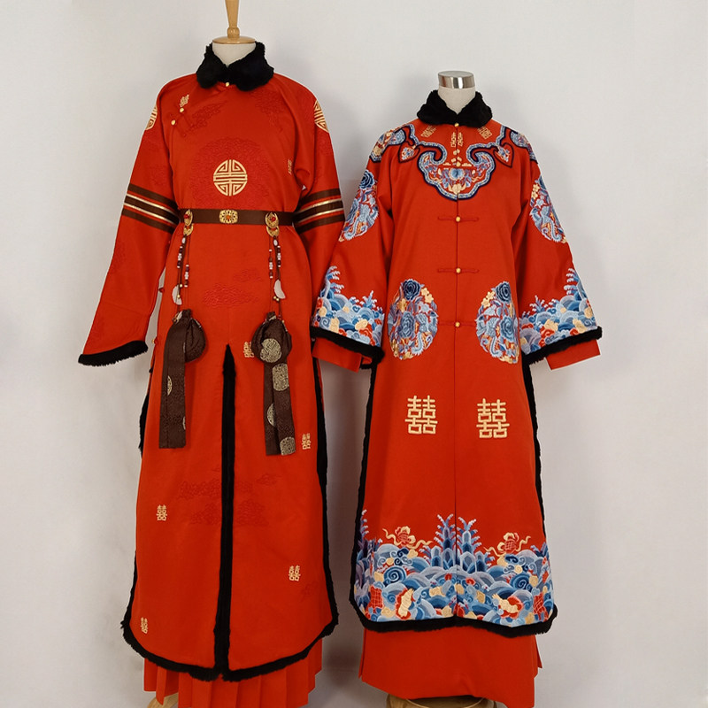 古装延禧攻略略同情侣装中国国风清朝婚礼婚服民族服装