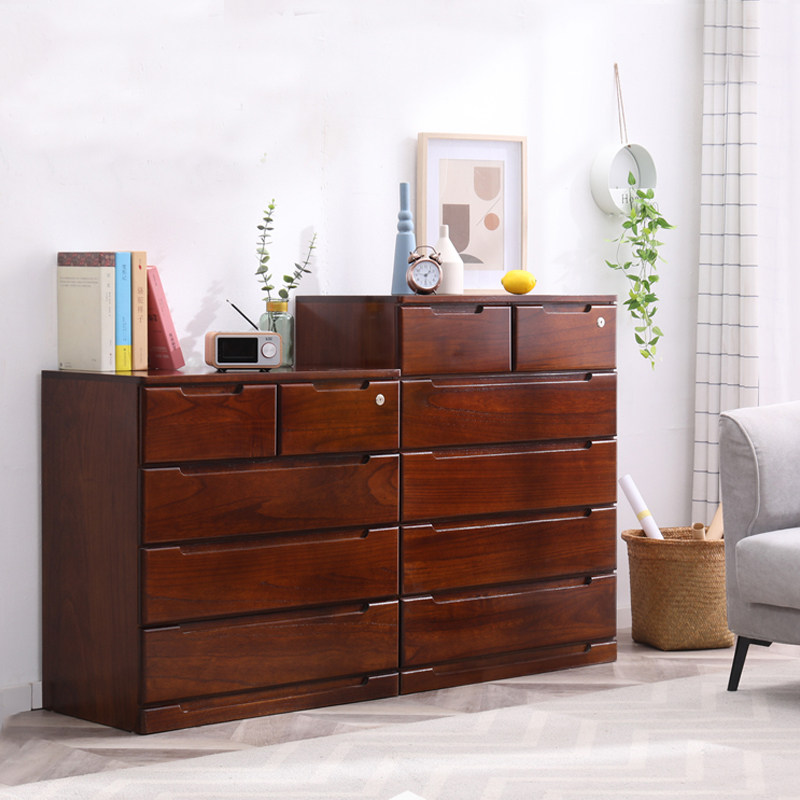 悠悠娃泡桐木斗柜收纳柜简约现代多功能实木五六斗柜抽屉储藏置物
