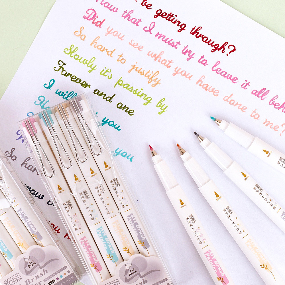 集物软头纤维绘画美术小楷专用贺卡手帐笔多色荧光笔