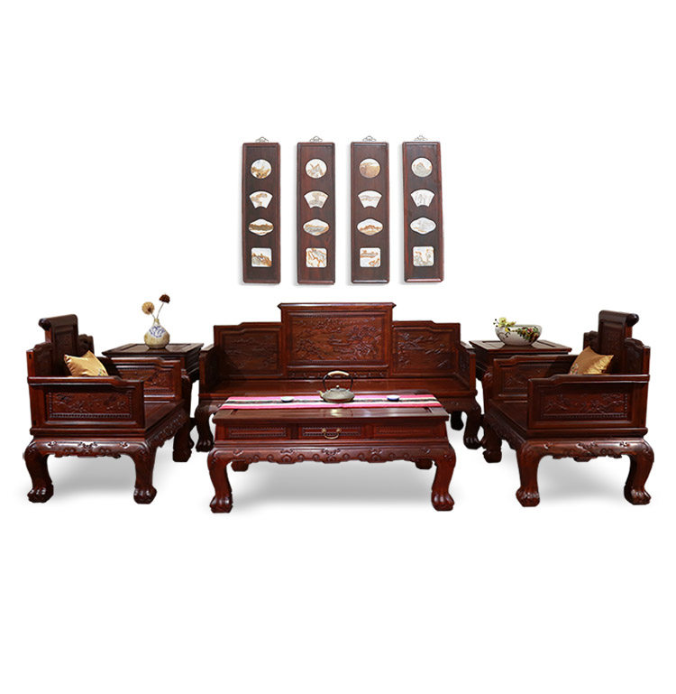 沙发红木东非酸枝虎爪沙发客客厅茶几组合明清实木沙发