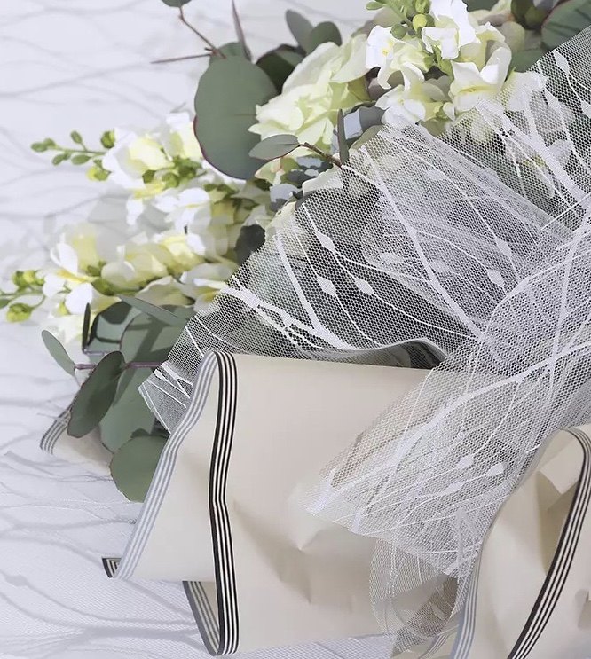 心悠珠帘鲜花包装网纱花束材料韩国进口创意花艺纱网