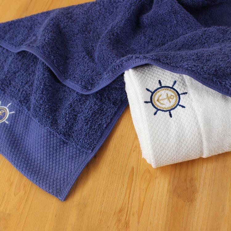 毛巾星级酒店度假纯棉腔调系类深蓝色美容院民宿客栈毛巾