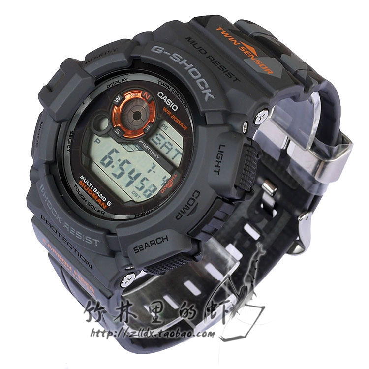 代购卡西欧g-shock太阳能电波表光能手表男表gw-9300cm-1迷彩泥人