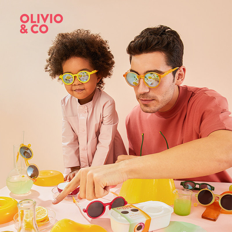 亲子olivio婴儿儿童墨镜太阳眼镜男女女童偏光太阳镜