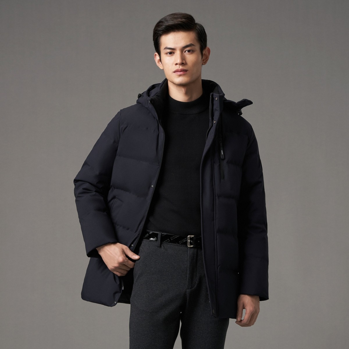 波司登羽绒服中长款连反季断码脱帽防风男款商务羽绒服